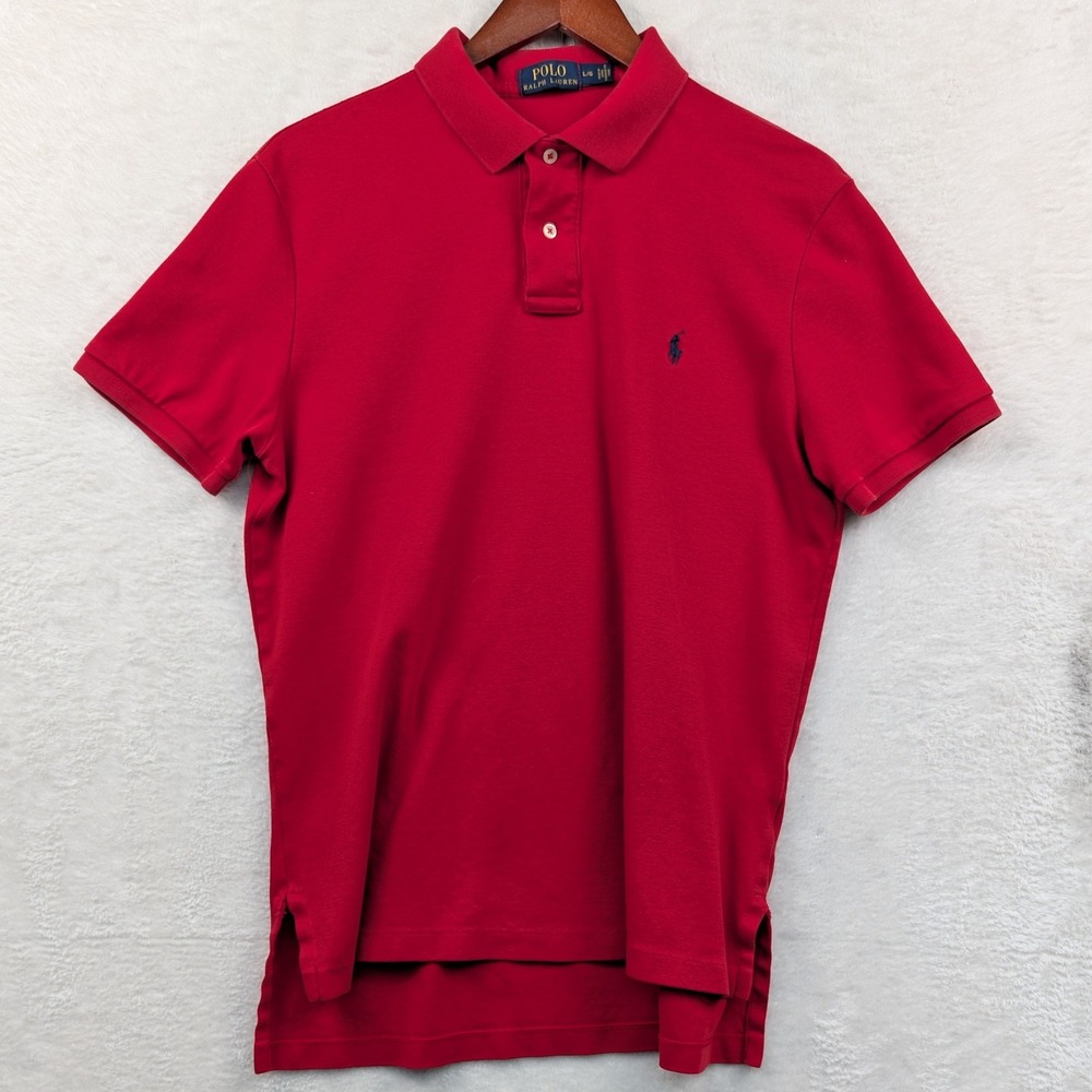 VTG Polo Ralph Lauren Polo Shirt Men's L Red Embroidered Pony Golf Preppy Y2K
